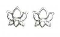 Gecko - Sterling Silver Flower Stud Earrings - A970