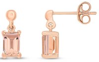 Guest and Philips - Morganite Set, Rose Gold - 9ct Oct Drop Earrings, Size 6x4mm 33-29-025