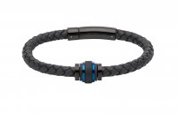 Unique - Leather - Carbon Fibre - Symbol Bracelet, Size 21cm