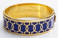 Halcyon Days - Geometric, Yellow Gold Plated - Enamel - Hinged Bangle, Size 19mm HBGEO1019G