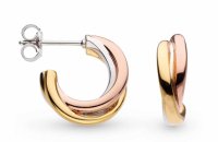 Kit Heath - Bevel Trilogy, Rhodium Plated Semi Hoop Earrings 6166GRG