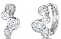 Jools - Cubic Zirconia Set, Sterling Silver - Hoop Earrings KPE1569