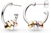 Kit Heath - Coast Tumble, Rhodium Plated Semi Hoop Earrings 60195GRG