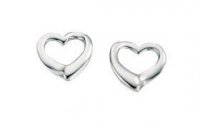 Gecko - Beginnings, Silver Small Open Heart Stud Earrings E2102 E2102