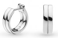 Kit Heath - Bevel Unity, Rhodium Plated Huggie Hoop Earrings 61171RP