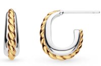 Kit Heath - Marina Rope, Rhodium Plated Semi Hoop Earrings 61065GRP