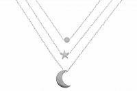 Tianguis Jackson - Sterling Silver Heart Moon and Star Necklace