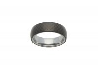 Unique - Tungsten Carbide Black Carbon Fibre Ring, Size 7mm - TUR-62-64