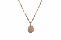 Unique - White Sapphire Set, Sterling Silver Rose Gold Plated Necklace - MK-702