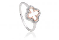 Clogau - Tudor Court, White Topaz Set, Sterling Silver - Rose Gold - Ring, Size M