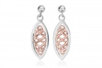 Clogau - Royal Heritage, Silver and Rose Gold Earrings