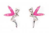 Gecko - Beginnings, Silver Pink Fairy Earrings - A802P