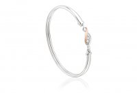 Clogau - Past Present Future, White Topaz Set, Sterling Silver - Rose Gold - Bangle