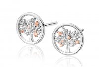 Clogau - Tree Of Life, White Topaz Set, Sterling Silver - Heart Earrings - 3STLDSE