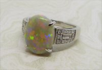Antique Guest and Philips - 2.77ct Opal Set, Platinum - Single Stone Ring R3588
