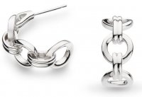 Kit Heath - Bevel Unity, Rhodium Plated Semi Hoop Earrings 61174RP
