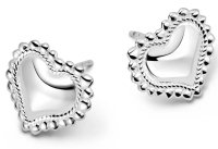 Daisy - Sterling Silver HEART STUD EARRINGS HTE03-SLV