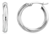 Guest and Philips - White Gold 9ct Twist Hoop Earrings