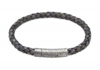 Unique - Stainless Steel Leather Bracelet, Size 21cm