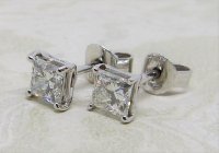 Antique Guest and Philips - 1.20ct Diamond Set, White Gold - Single Stone Stud Earrings