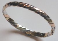 Guest and Philips - Yellow Gold 3 Colour D Shaped Bangle - GBA46