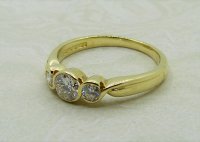 Antique Guest and Philips - 0.55ct Diamond Set, Yellow Gold - Three Stone Ring R3920