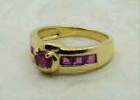 Antique Guest and Philips - 0.26ct Ruby Set, Yellow Gold - Single stone Ring R3924