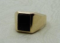 Antique Guest and Philips - Onyx Set, Yellow Gold - Signet Ring R3937