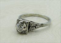 Antique Guest and Philips - 0.25ct Diamond Set, Platinum - White Gold - Single Stone Ring R3939