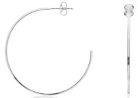 Guest and Philips - 9ct, White Gold Stud Hoop Earrings 10-10-292