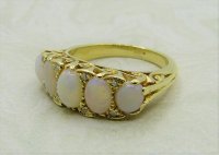 Antique Guest and Philips - Opal Set, Yellow Gold - Graduated Five Stone Ring R3965