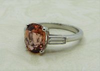 Antique Guest and Philips - 3.83ct Topaz Set, Platinum - Single Stone Ring R3972