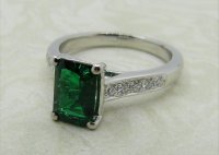 Antique Guest and Philips - 1.43ct Emerald Set, Platinum - Single Stone Ring R3983