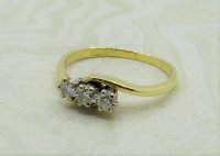 Antique Guest and Philips - 0.20ct Diamond Set, Yellow Gold - White Gold - Three Stone Ring R3989