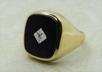 Antique Guest and Philips - Onyx Set, Yellow Gold - Signet Ring R4061