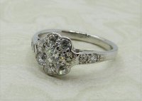 Antique Guest and Philips - 0.75ct Diamond Set, White Gold - Cluster Ring R4026