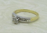Antique Guest and Philips - 0.16ct Diamond Set, Yellow Gold - White Gold - Single Stone Ring R4054