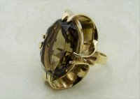 Antique Guest and Philips - 18.32ct Smokey Quartz Set, Yellow Gold - Singles Ring R4113