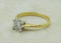 Antique Guest and Philips - 0.53ct Diamond Set, Yellow Gold - White Gold - Single Stone Ring R4104