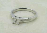 Antique Guest and Philips - 0.45ct Diamond Set, White Gold - Single Stone Ring R4101