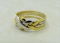 Antique Guest and Philips - Yellow Gold four row Puzzle Ring R4131