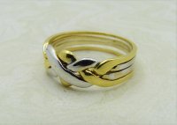 Antique Guest and Philips - Yellow Gold four row Puzzle Ring R4131