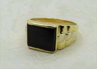 Antique Guest and Philips - Onyx Set, Yellow Gold - White Gold - Signet Ring R4137