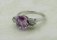Antique Guest and Philips - 1.42ct Pink Sapphire Set, Platinum - Single stone Ring R4141