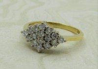 Antique Guest and Philips - 0.40ct Diamond Set, Yellow Gold - White Gold - Cluster Ring R4165