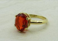 Antique Guest and Philips - 1.80ct Fire Opal Set, Yellow Gold - Single Stone Ring R4230