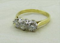 Antique Guest and Philips - 0.75ct Diamond Set, Yellow Gold - White Gold - Three Stone Ring R4231