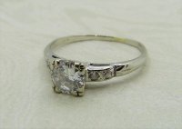 Antique Guest and Philips - 0.75ct Diamond Set, White Gold - Single stone Ring R4267