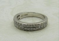 Antique Guest and Philips - 0.70ct Diamond Set, White Gold - 2 Row Half Eternity Ring R4208