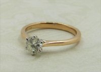 Antique Guest and Philips - 0.49ct Diamond Set, Rose Gold - White Gold - Single Stone Ring R4244